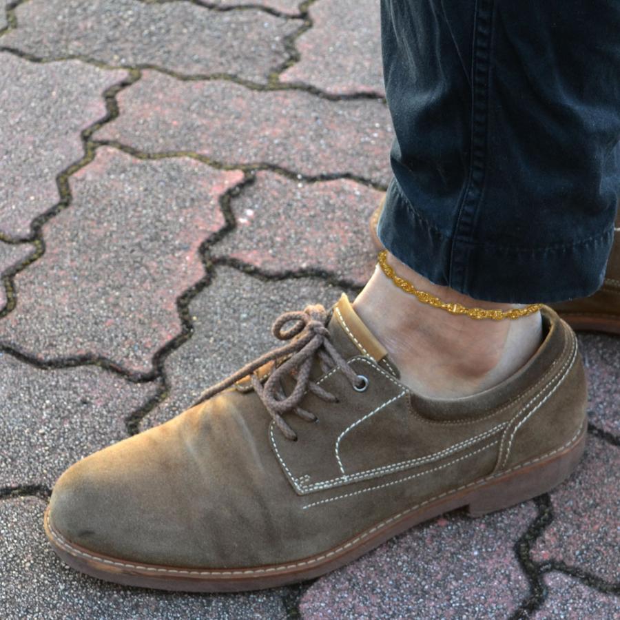 アンクレット シルバー925 K18メッキ マリンチェーン アンカーチェーン