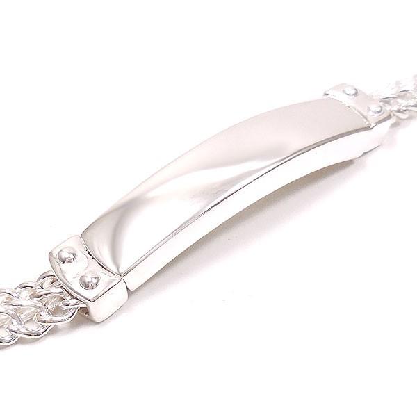 ブレスレット シルバー925 プレート ダブルチェーン 20.5cm イタリア製