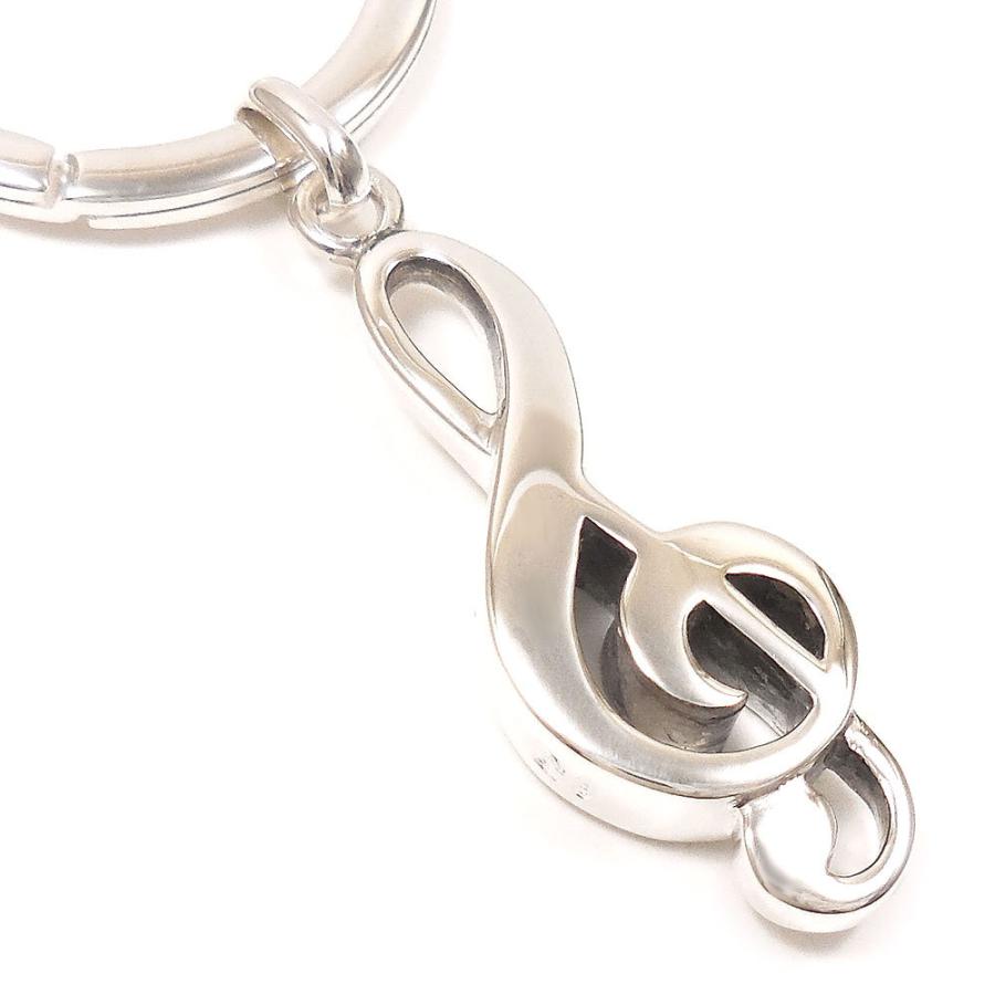 キーリング キーホルダー シルバー925 ト音記号 イタリア製 サツルノ