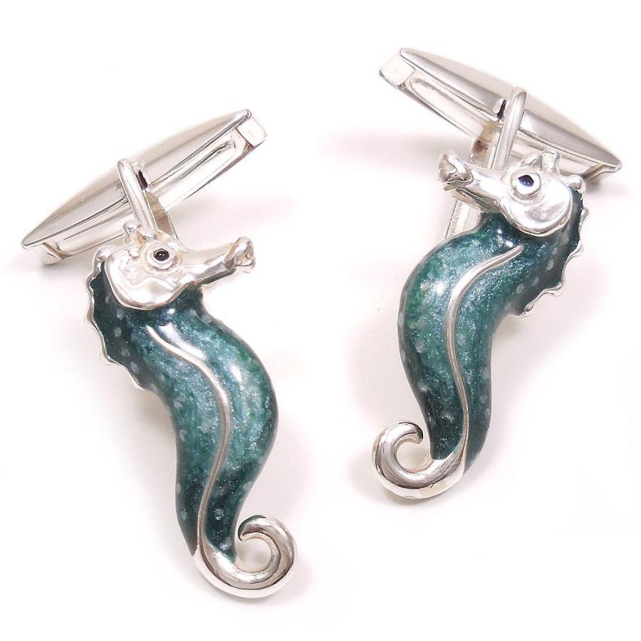 カフスボタン カフリンクス シルバー925 タツノオトシゴ イタリア製