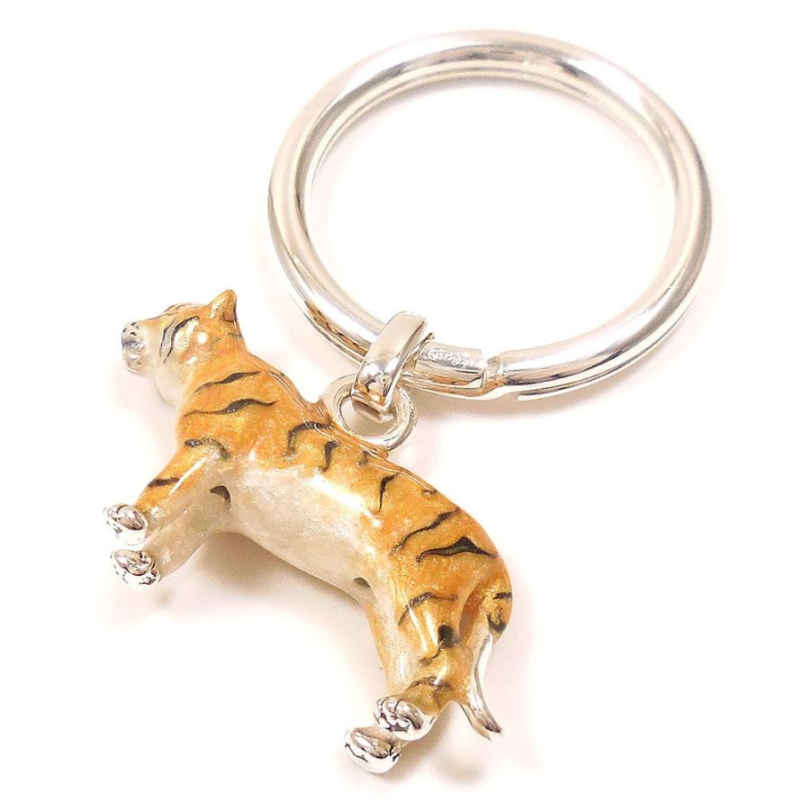 キーホルダー キーリング シルバー925 トラ 虎 寅 エナメル彩色 名前