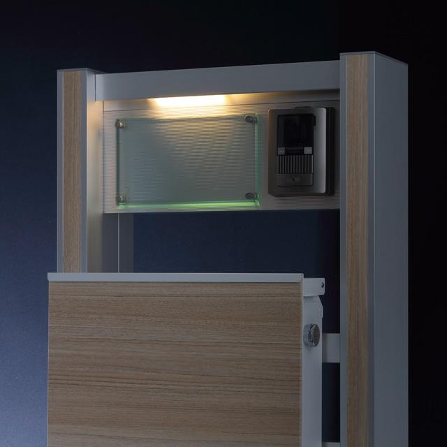 表札灯付】宅配ボックス搭載門柱 ストレーゼワイド2 Lタイプ MTP-L-L
