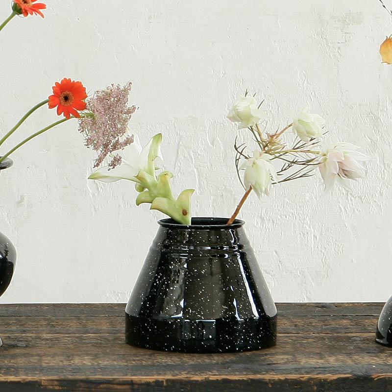 ダルトン DULTON エナメル フラワー ベース マンサード ENAMELED FLOWER VASE MANSARD BLACK｜entotsu｜02