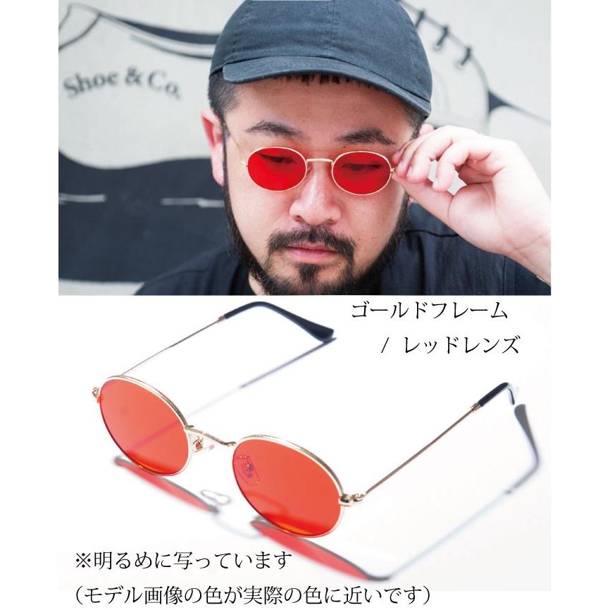 メンズ レディース メタル ラウンド レトロ サングラス オーバル 海外