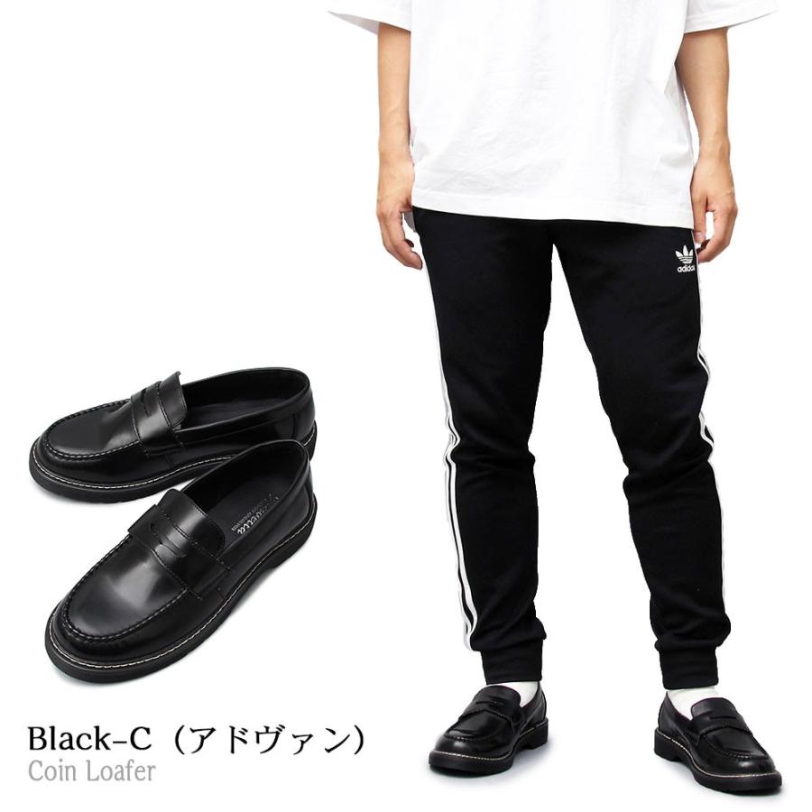 メンズシューズ コインローファー ローファー スリッポン カジュアル 厚底 靴下 ボリューム トレンド 通学 黒 Black 定番 メンズ 大人 身長 Glbt 154 Entra 通販 Yahoo ショッピング