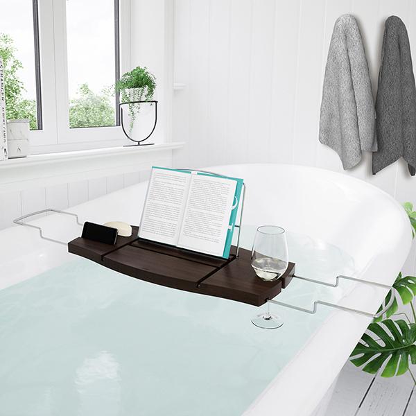 バス テーブル 浴槽 読書 パソコン 食事 お風呂 机 半身浴 収納 台 アクアラ バスタブキャディ ウォルナット Umbra アンブラ Entre Square Paypayモール店 通販 Paypayモール