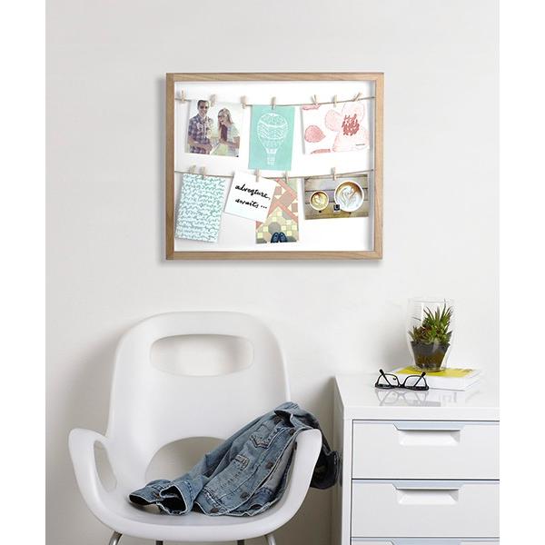 写真立て クロースラインシャドウボックス ナチュラル Umbra アンブラ クリップ 紐 ひも 吊るす フォト ディスプレイ フレーム 挟む 写真 デコレーション 大型