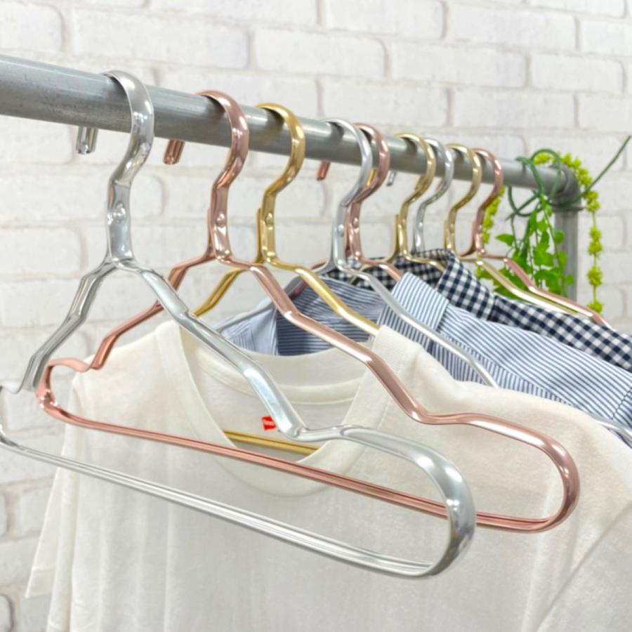 アルミニウムハンガー イエローゴールド 18本セット ハンガー おしゃれ