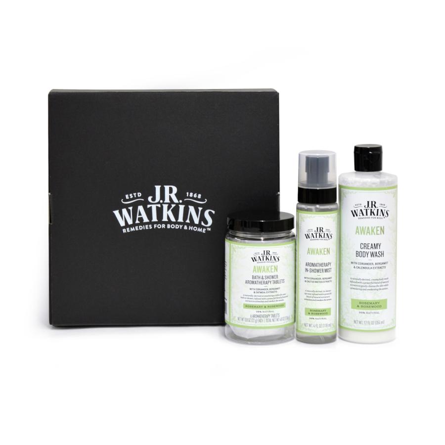 J.R.Watkins ギフトセット 3点 ローズマリー&ローズウッド バスタイム お風呂 リラックス 自分磨き ギフト プレゼント 保湿ケア ボディケア ワトキンス