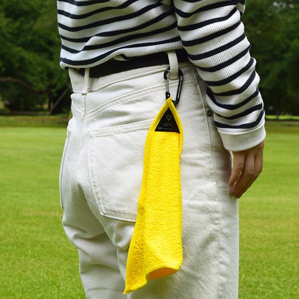 585 サンカク ハンドタオル 30×30 / 三角 タオル ハンカチ カラビナ付