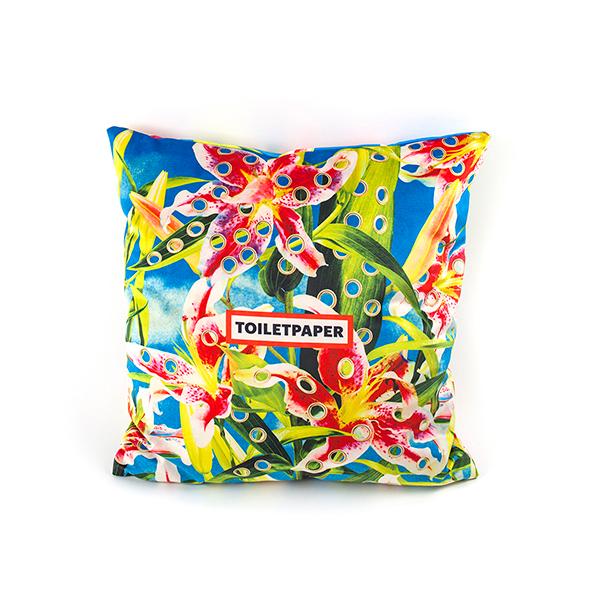 TOILETPAPER クッション 50ｘ50 FLOWERS / 個性的 デザイン アート おしゃれ リビング インテリア / SELETTI セレッティの画像