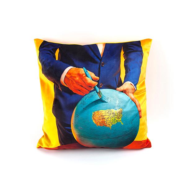 TOILETPAPER クッション 50ｘ50 GLOBE / 個性的 デザイン アート おしゃれ リビング インテリア / SELETTI セレッティ