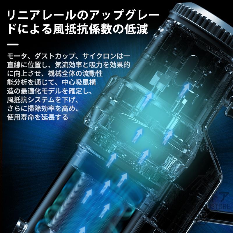 掃除機 コード式 サイクロン式 自立式 25800pa 強力吸引 軽量 静音 1.4kg 小型 スティック型 ハンディ ハンディー クリーナー コンパクト 省エネ 一人暮らし｜enuanda-rustore｜11