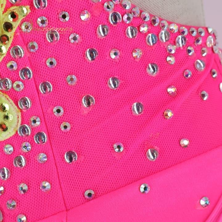 中古白樺ドレス 社交ダンス 衣装 ラテン ドレス ワンピース 黄色 