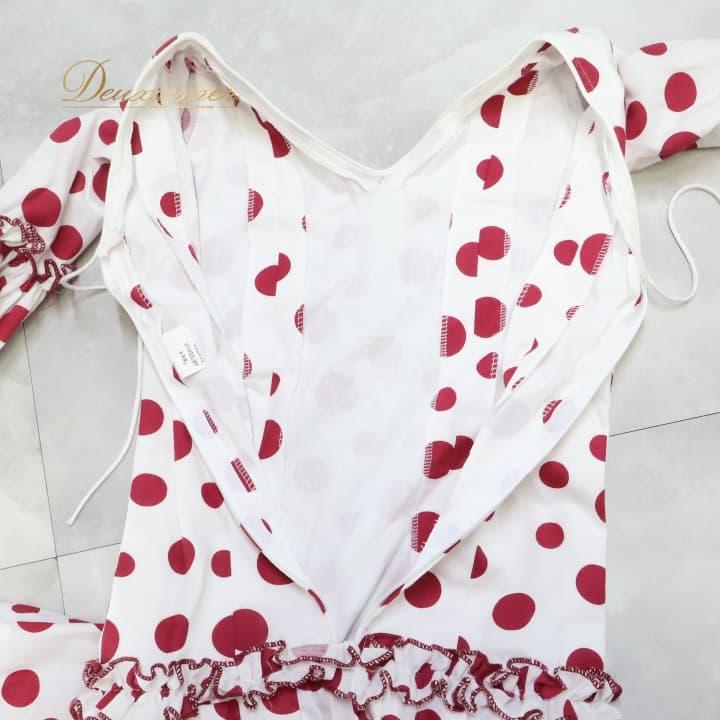 フラメンコ衣装 ドレス 赤 水玉 フリル 中古フラメンコ 衣装 ワンピース ドレス 子供 キッズ ジュニア 水玉