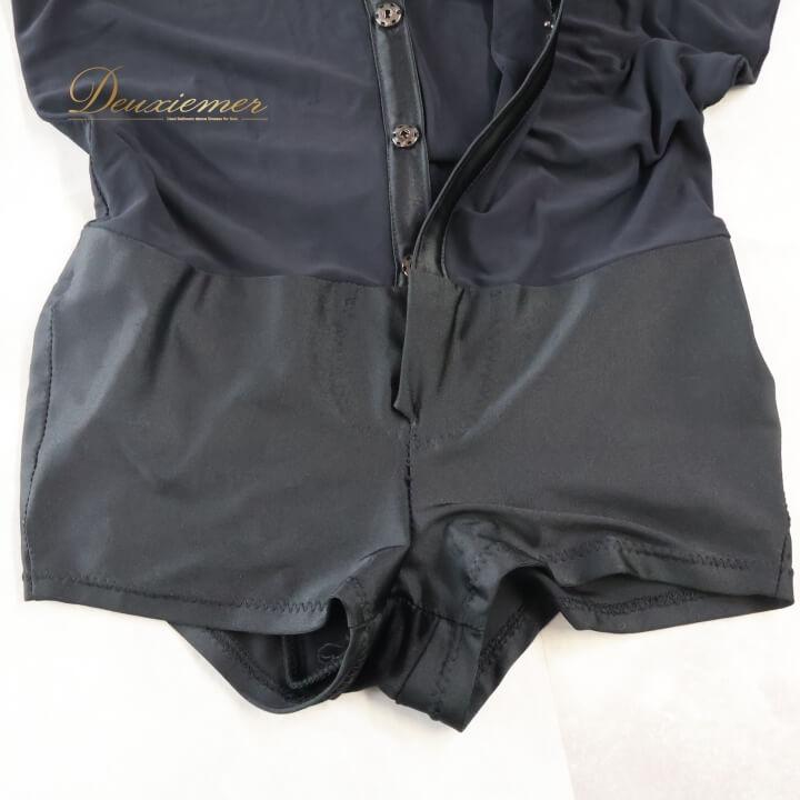 中古】社交ダンス 衣装 ラテン シャツ ブラウス ヤナギダ 黒 男性用 