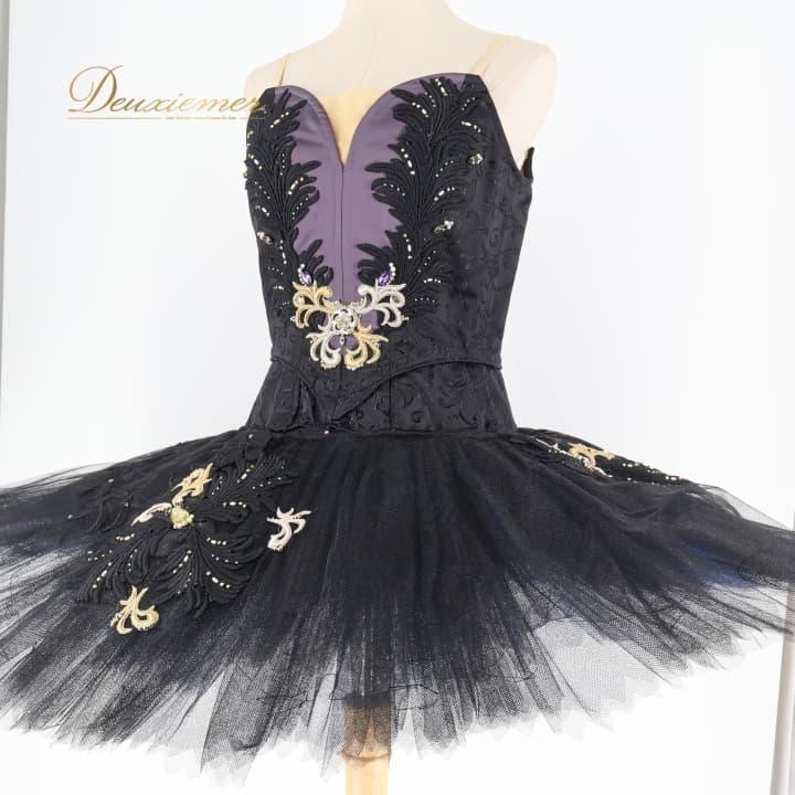 中古】バレエ 衣装 チュチュ 黒鳥 白鳥の湖 黒 コンクール 発表会