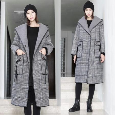 当季大流行 アウトウェア ファッション 40代 個性的 モード系 16 春 チェック ウール混 ロングコート レディース コート レディース モード系 コート アウター Sergiopizarro Com Co