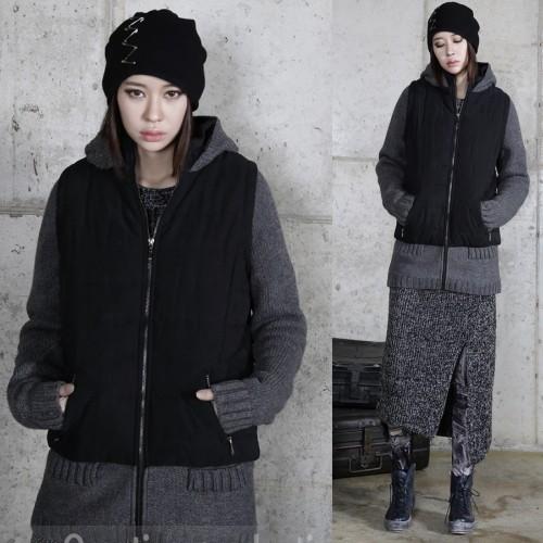 ニット レディース パーカー 切り替え 個性的 モード系 個性的 40代 ファッション Metrodanceclub Carmen24 Es