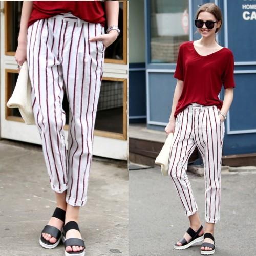 パンツ ストライプ カジュアル パンツ スラックス 15 春 新作 レディース Sambalrestaurant Pl