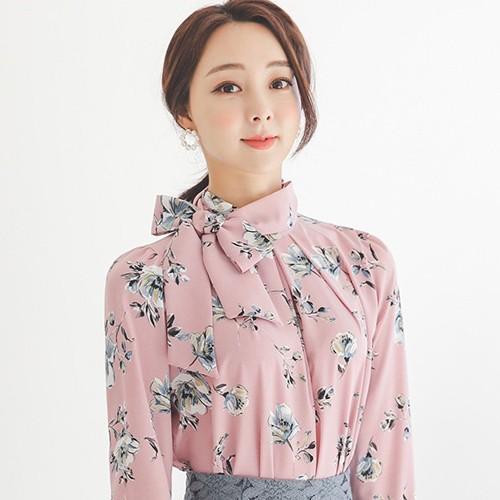 ボウタイブラウス レディース ハイネックブラウス フォーマル ブラウス 40代 50代 ファッション 女性 上品 黒 長袖 花柄 フラワー きれいめ 通勤 Od Blk003 レディース 婦人服の Envylook 通販 Yahoo ショッピング