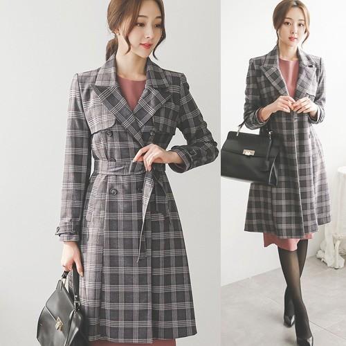 激安正規 ロング丈 チェック トレンチコート レディース コート ロング丈 チェック トレンチコート コート 30代 青 紺 秋 上品 高級感 女性 ファッション 50代 40代 コート アウター Postetelecom Gouv Cg