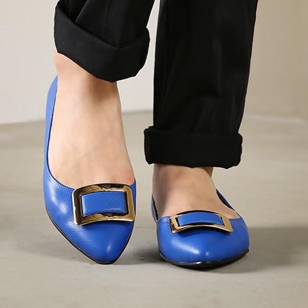 100 正規品 女性用 靴 通販 ポインテッドトゥパンプス 本革 バックル フラット ペタンコ パンプス フラットシューズ 15 春 新作 レディース シューズ シューズ Smssvg Org