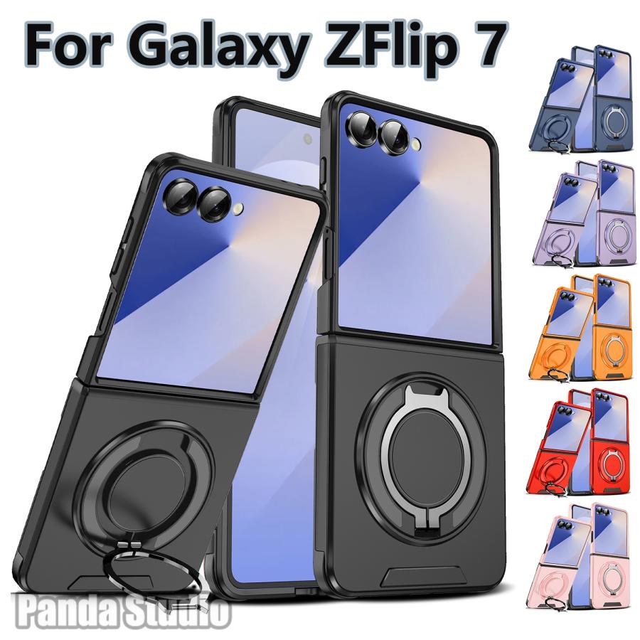 No.64 スクエア型リングケース＆カラフル♡スマホスタンド galaxy z flip7 ケース リング付き flip6 カード入れ 背面 flip5