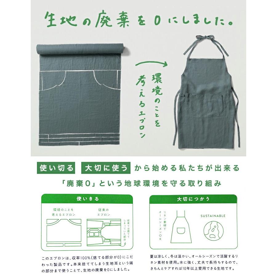 エプロン リネン くすみカラー シンプル おしゃれ ラップエプロン DIY