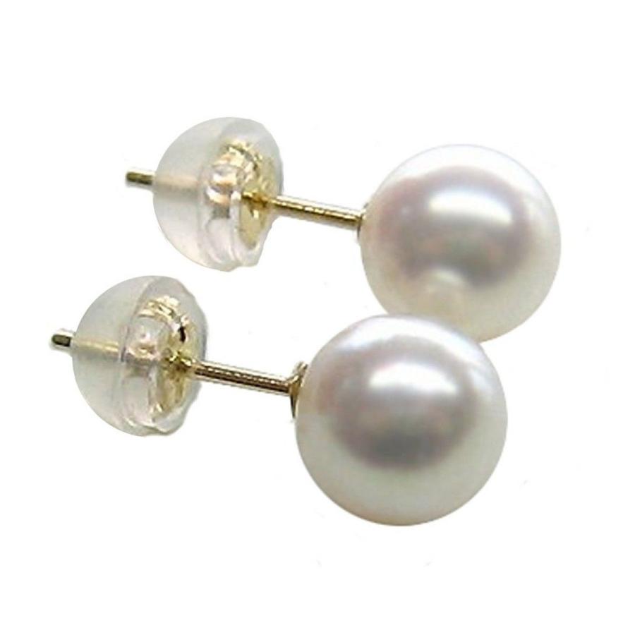 ピアス スタッド ピアス アコヤ真珠 6mm K18 直結 パール アクセサリー 