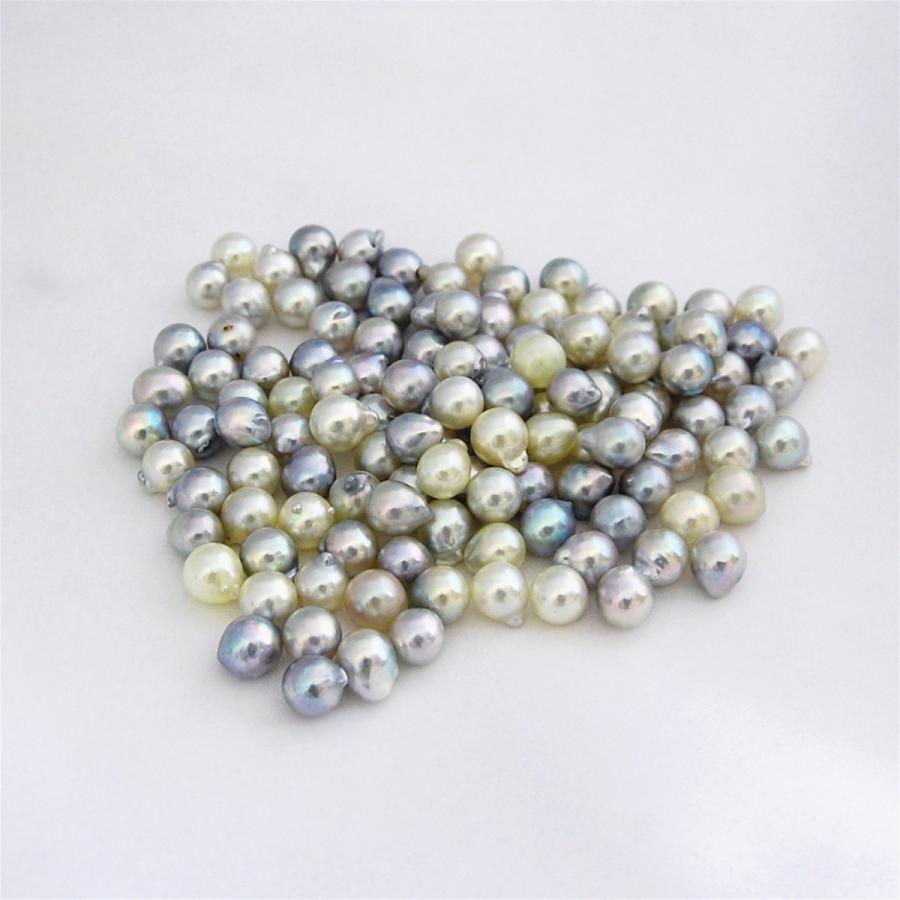 ルース アコヤ真珠 7mm〜8mm 片穴 ナチュラルカラー 10ピース ビーズ