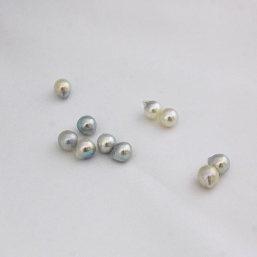 ルース アコヤ真珠 7mm〜8mm 片穴 ナチュラルカラー 10ピース