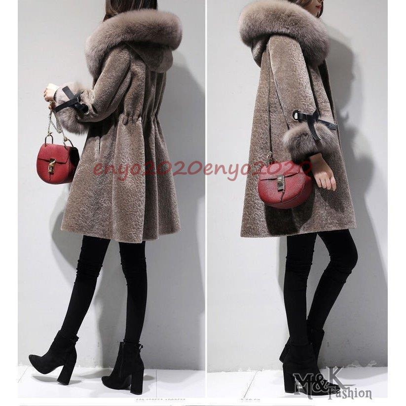 ムートンコート レディース ファーコート フェイクムートン ロング