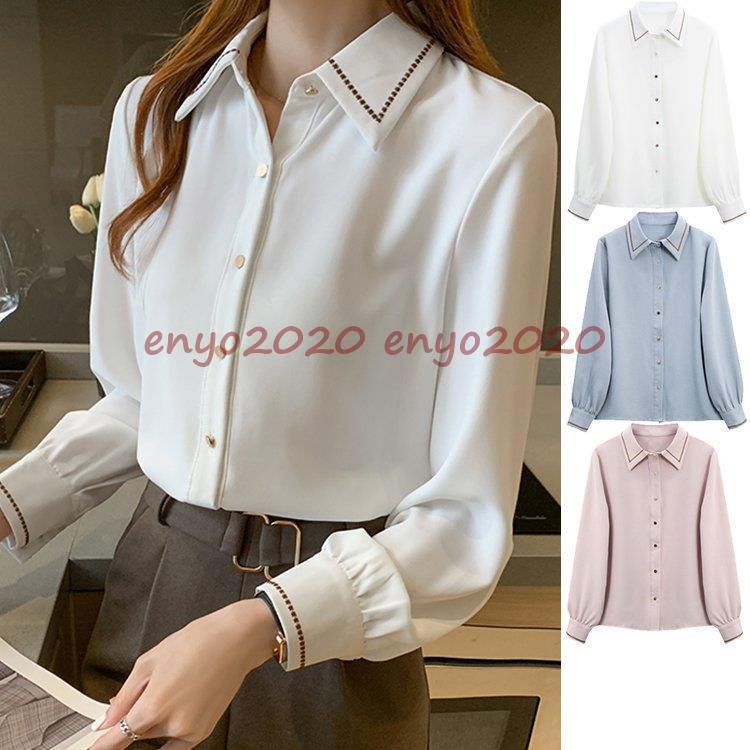 安い シャツ レディース トップス シャツブラウス 長袖 襟付きシャツ リボン 2way 白シャツ ステッチ オフィス 制服 フォーマル Www Hirshmark Com