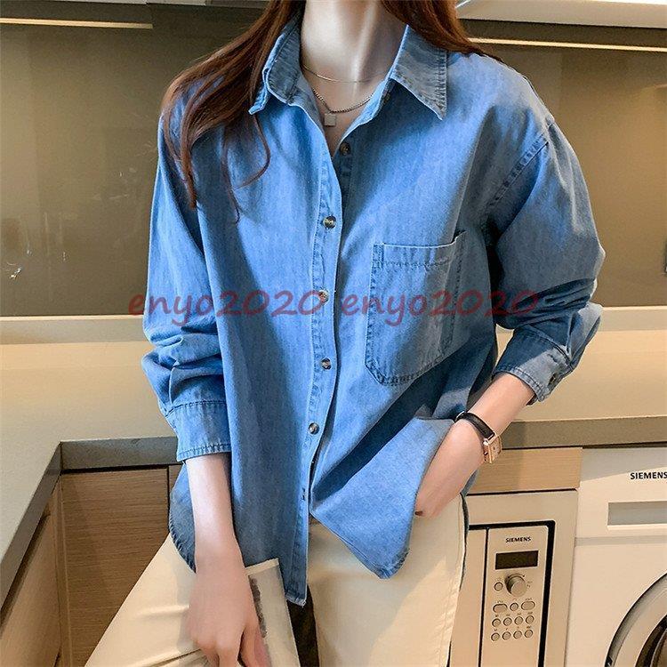 シャツ デニムシャツ 春 春服 レディース トップス 長袖 薄手 シャツ デニムシャツ 春 春服 レディース トップス 長袖 薄手