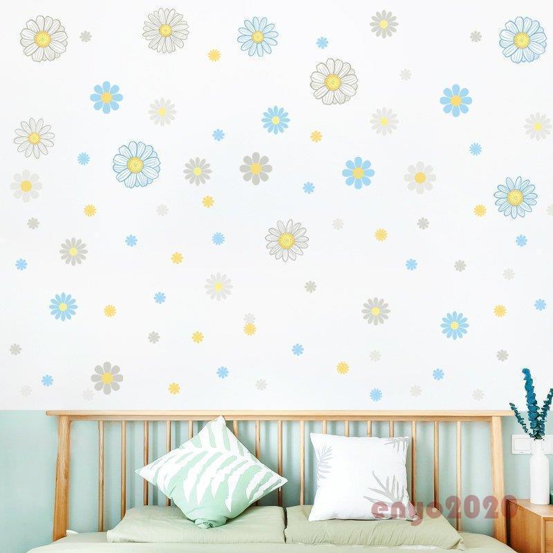 インテリア 雑貨 ウォールステッカー ルームデコ 壁紙デコ 壁紙シール 花柄 シンプル フェミニン ブルー グレー イエローリビング Agm55 その他テーブル カラー 1 Color