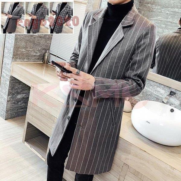 美品 ブルゾン ロング ビジネスジャケット メンズ チェスターコート ブルゾン ロング ビジネスジャケット チェスターコート 防寒 オシャレ チェック柄 大きいサイズあり 厚手 コート アウター