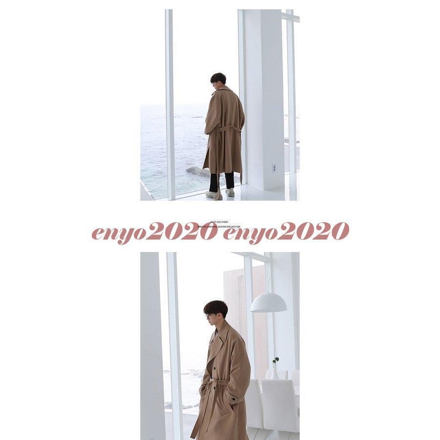 トレンチコート メンズ ロングコート韓国風 おしゃれ 体型カバー