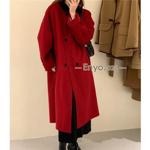 チェスターコート レディース ロングコート アウター ウール混