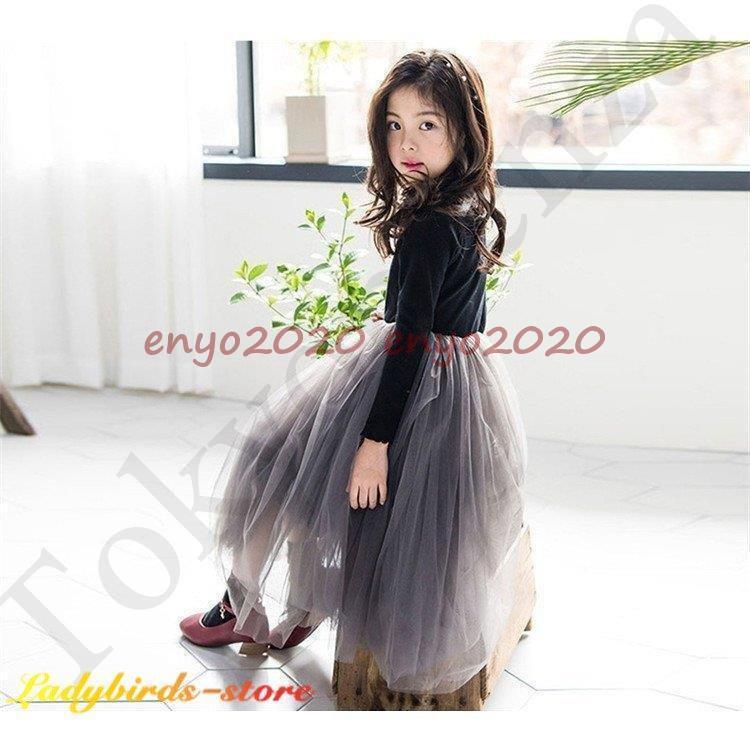 子どもドレス キッズワンピース ベビー 長袖 チュールスカート 黒ワンピ ピアノ 発表会 韓国子供服 卒園式 ふわふわ 結婚式 七五三 可愛い ボア Dd1129 Ydeb250 ネットファミリー 通販 Yahoo ショッピング