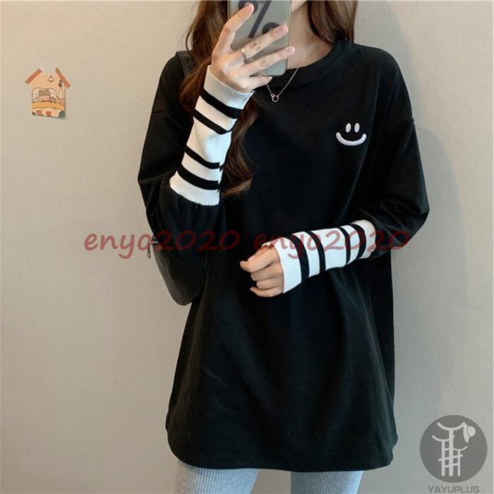 トレーナー ロングTシャツ 笑い顔 レディース スウェット 長袖 韓国 大きいサイズ ルームウェア 部屋着 ビッグシルエット 体型カバー リブ裾 :dd1209-yayut18:ネットファミリー - 通販 - Yahoo!ショッピング トレーナー ロングTシャツ 笑い顔 レディース スウェット 長袖 韓国 大きいサイズ ルームウェア 部屋着 ビッグシルエット 体型カバー リブ裾 :dd1209-yayut18:ネットファミリー - 通販 - Yahoo!ショッピング