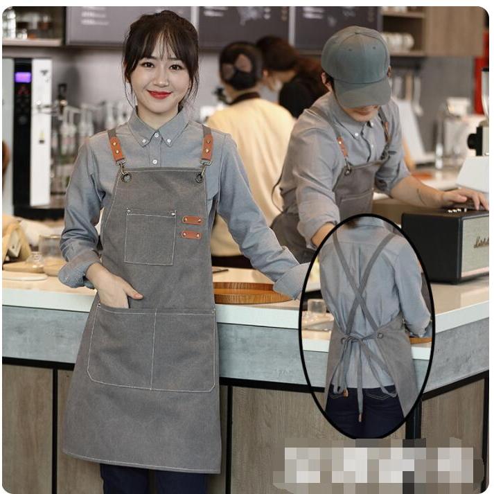 45R/ワークデニム　シンプルエプロン カフェエプロン エプロン レディース メンズ デニム 無地 ワークエプロン 前掛け