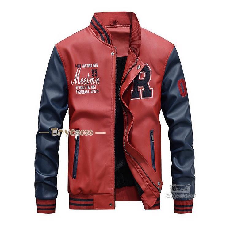 レザージャケット メンズ ライダースジャケット 裏起毛 スタジャン