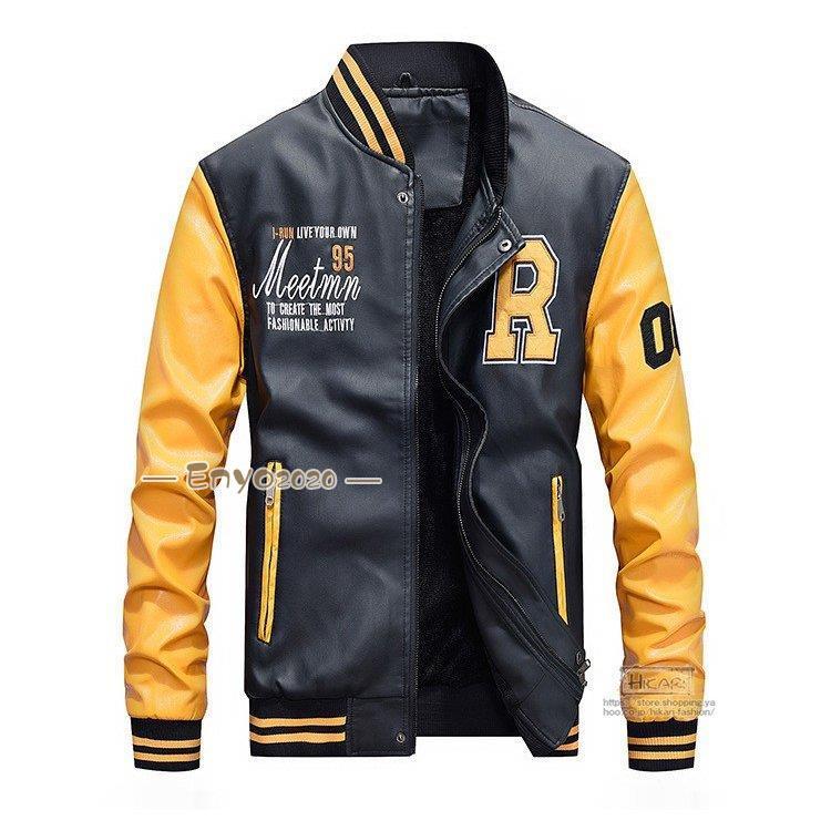 レザージャケット メンズ ライダースジャケット 裏起毛 スタジャン