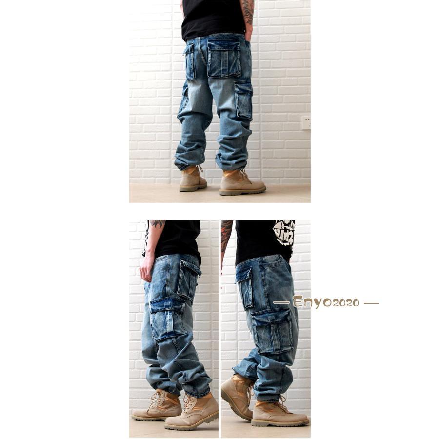 極太 デニム ジーンズ バギーパンツ メンズ ビッグシルエット B