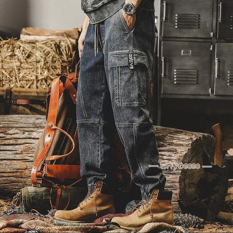 ジーンズ メンズ ワイド デニムパンツ カーゴパンツ ワイド