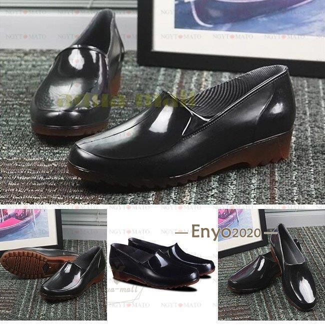 レインシューズ レディース パンプス ラバーシューズ 雨靴 防水 カジュアル 滑りにくい 無地 厚底 スクエアヒール 作業靴 仕事用 ポインテッドトゥ | ブランド登録なし | 06