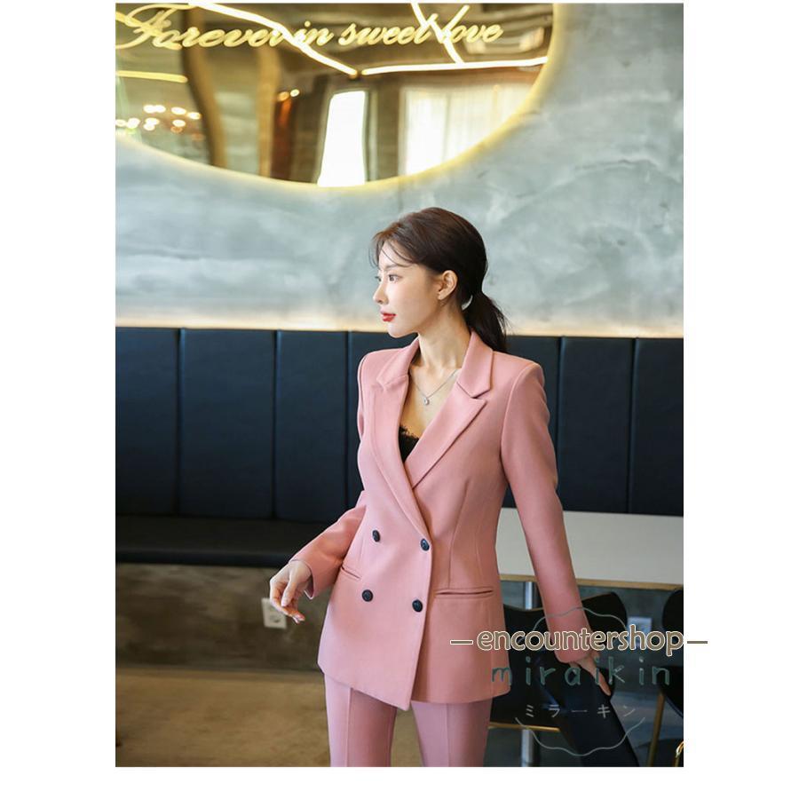 スーツ セットアップ パンツスーツ レディース ロングパンツ