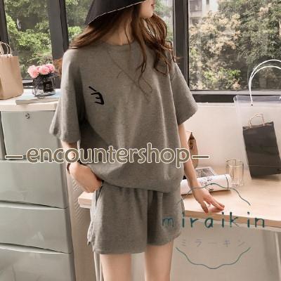 パジャマ ルームウェア レディース 春夏 半袖 ショットパンツ 上下