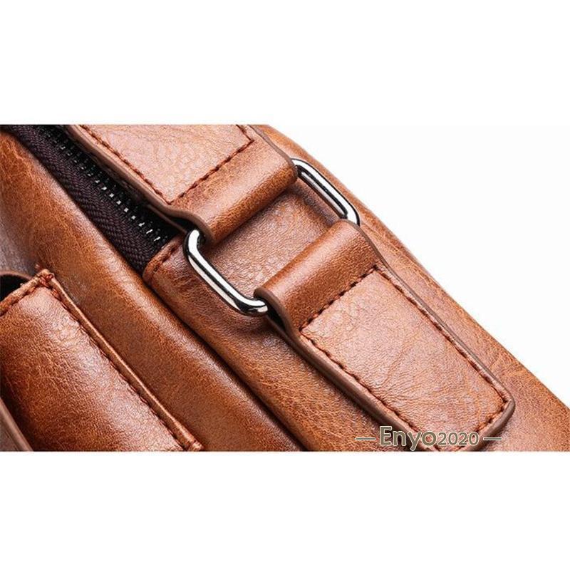 ショルダーバッグ メンズ レザー 革 PU 大きめ 斜めがけ 肩掛け 撥水